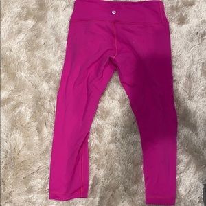 Lululemon Hot Pink/Black 3/8 Legging